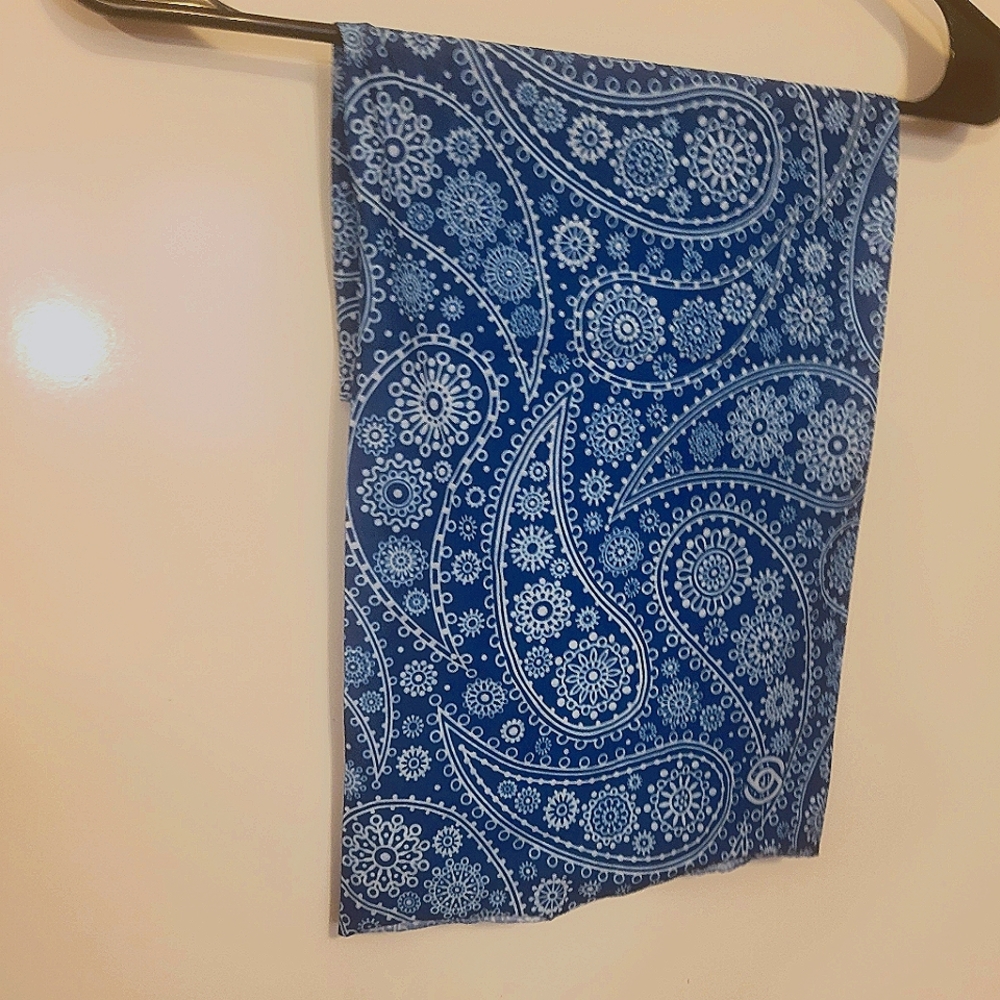 Headband bundle adjustable 1 blue and 2 black paisley